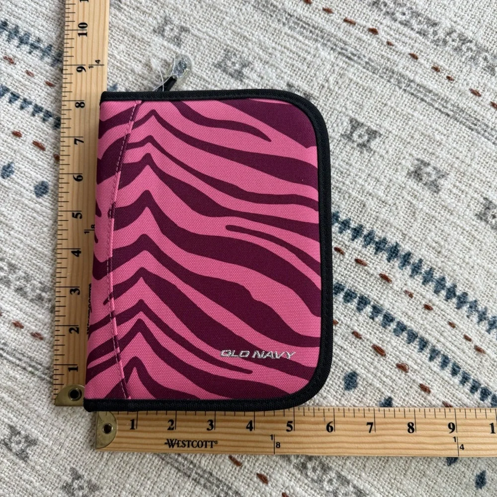 Old Navy Organizer Pink Zebra Print Pencil Case or Bag 8